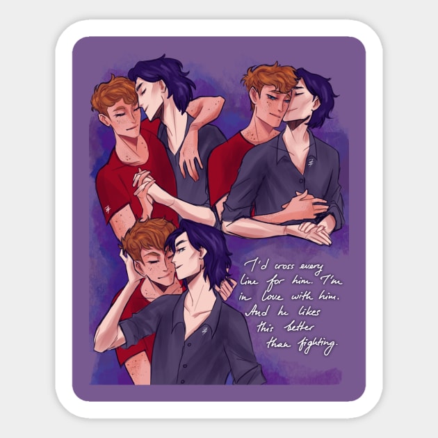 Simon and Baz Sticker by Migl Horcrux